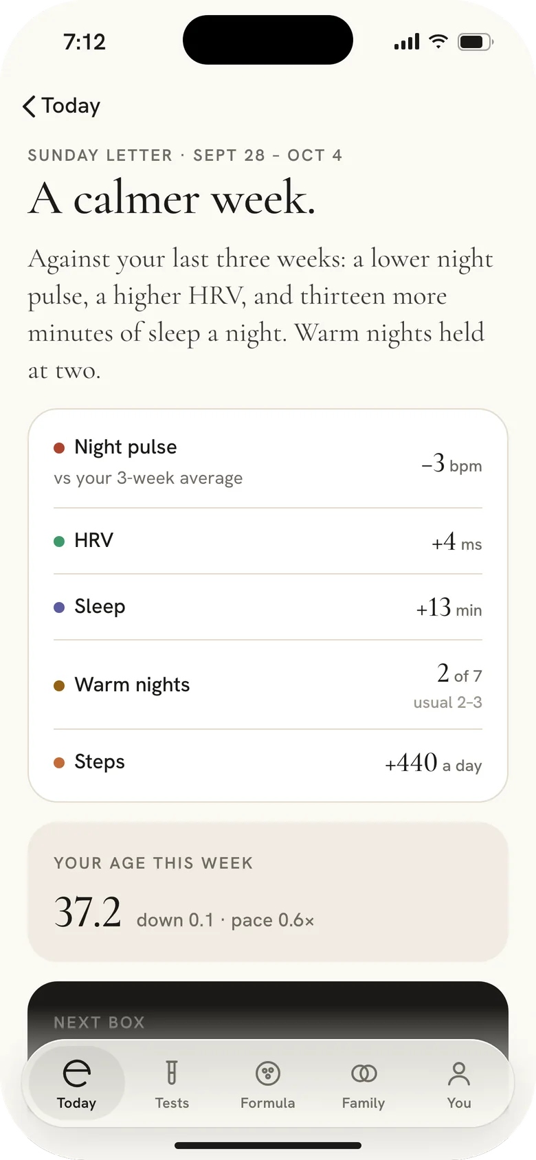 Mere app, Sunday letter: a calmer week compared with the last three.